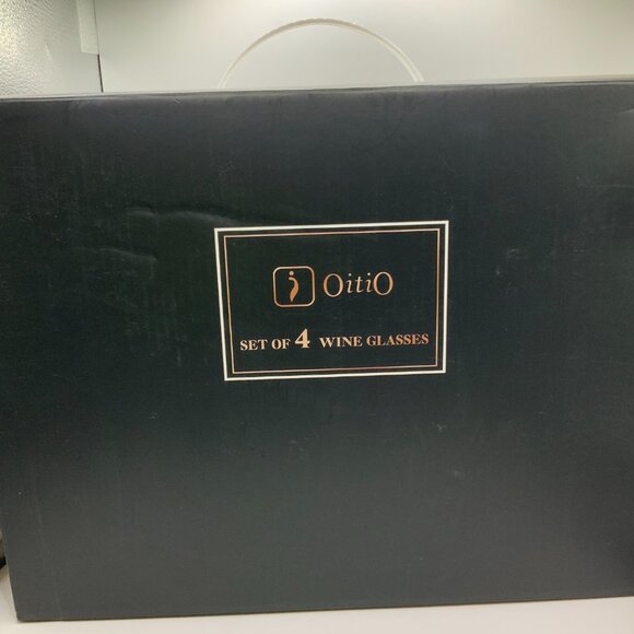 OitiO Red Crystal Wine Glasses Set of 4 Long Stem  23 oz with Wine Stopper - Picture 3 of 10